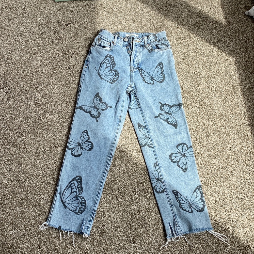 Butterfly print pacsun jeans
